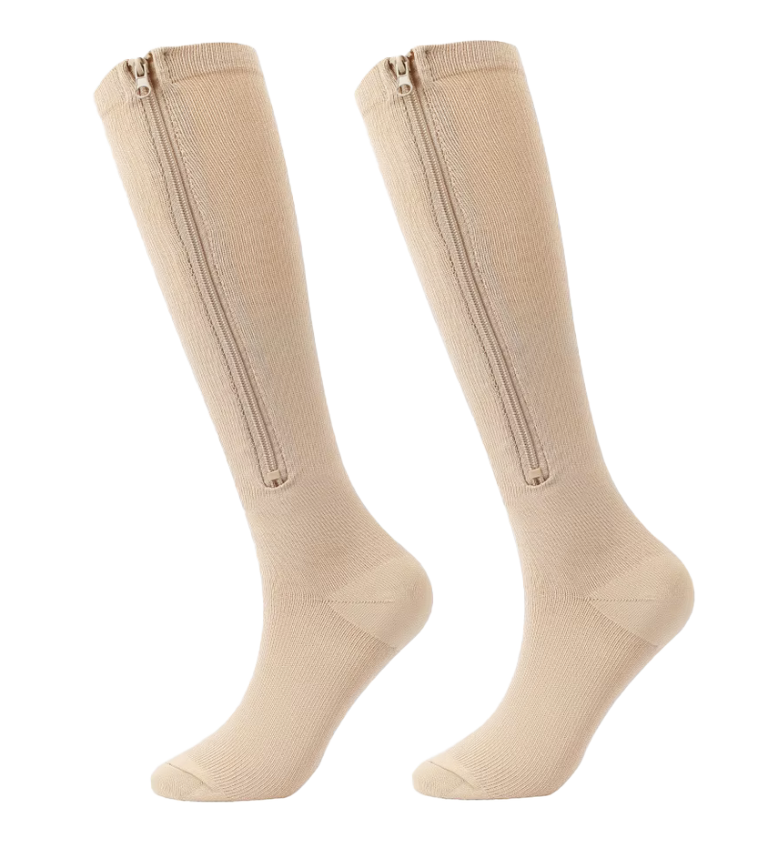 EasyOn Closed Toe Zipper Compression Socks 20-30 mmHg